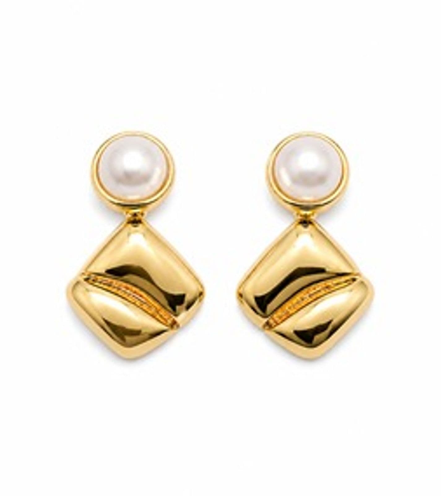 Aretes Perla y Rombo