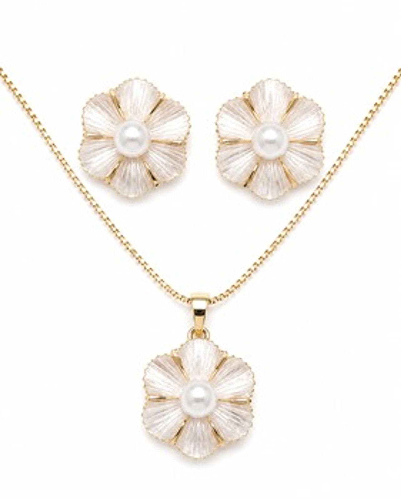 Juego Flor Nácar Perlada